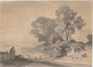 LÖFFLER August 1822-1866,Landschaft bei Eleusis nahe Athen,1857,Galerie Bassenge DE 2023-06-09