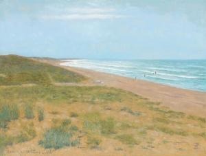 LÜBSCHITZ John L 1858-1941,The Ocean Coast at Vendée in France,Bruun Rasmussen DK 2021-08-02