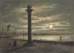 LüDICKE Auguste,Figures walking under moonlight by the pillars of ,Christie's GB 2005-04-13