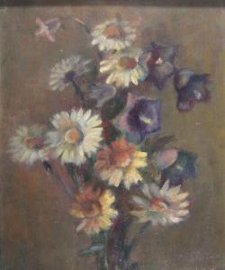 LÜDKE Alfred 1874-1960,Strauß mit Margeriten und Glockenblumen,Zeller DE 2010-04-22