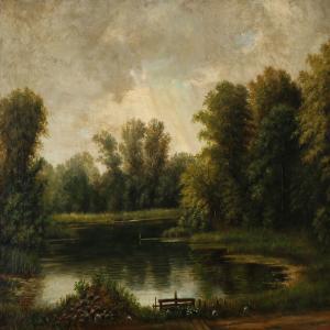 LüTZEN N. A 1828-1890,Afternoon at a forest lake,Bruun Rasmussen DK 2016-05-16