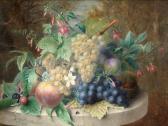 L'ALLEMAND Adèle HIPPOLYTE 1807,Still Life with Grapes,1852,Palais Dorotheum AT 2015-04-23