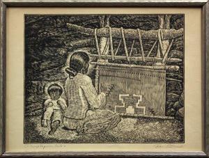 L'ALLEMAND gordon 1903-1974,A Navajo Reservation, Oraibi, AZ,1965,Clars Auction Gallery 2009-08-08