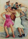 L'ENGLE Lucy Brown 1889-1978,Dancers with Musicians,1930,Christie's GB 2007-07-31