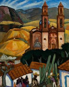 L'ENGLE Lucy Brown 1889-1978,View of Taxco,1932,Swann Galleries US 2020-09-17