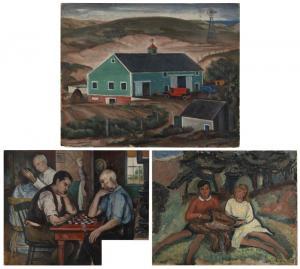L'ENGLE William Johnson,Three works found in the attic of an Outer Cape ho,Eldred's 2023-07-28