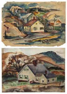 L'ENGLE William Johnson,Two Outer Cape scenes found in the attic of an Out,Eldred's 2023-07-28