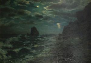 L. ERHARDT 1800-1900,Notturno con marina,Antonina IT 2008-02-23