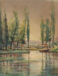 L'ESPINAY de Marie Françoise 1927,French river landscape,Keys GB 2017-06-09