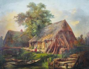 L'HOTE Jules Louis Marie 1800,A River Landscape,John Nicholson GB 2014-09-24