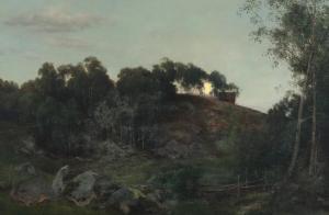 LA COUR Janus Andreas 1837-1909,Landscape with moonlight,1884,Bruun Rasmussen DK 2017-07-31