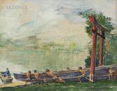 LA FARGE John 1835-1910,A Torii on Lake Chuzenji, Japan,Skinner US 2018-09-21
