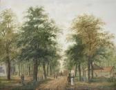 LA FARGUE Paulus Constantin,An elegant couple promenading on a wooded avenue,1768,Bonhams 2017-04-06