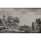 LA FARGUE Paulus Constantin,view of oegstgeest, with figures on a path and a h,Sotheby's 2004-11-02