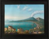 LA PIRA Gioacchino,overlooking the Bay of Naples on the smoking Vesuv,Historia Auctionata 2012-09-21