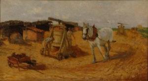 LA THANGUE Henry Herbert 1859-1929,Hop harvest figures and a grey horse,Morphets GB 2009-03-05