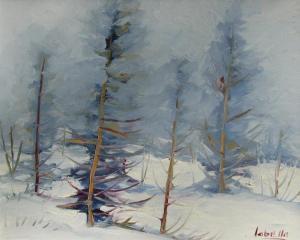 LABELLE Fernand 1934-2012,Snowy Woodland Landscape,Westbridge CA 2016-12-11