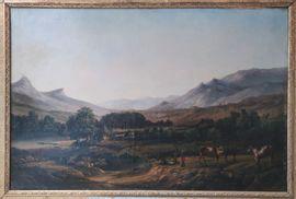 LABOR Charles Labord 1813-1900,Paysage montagneux animés de paysans et d'u,1840,Lombrail - Teucquam 2021-12-10