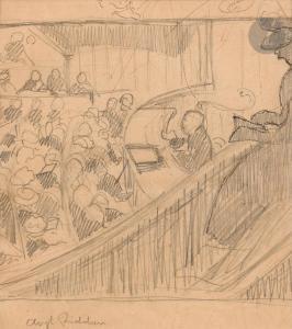LABOUREUR Jean Emile,Amphithéâtre Richelieu, cours public à la Sorbonne,c. 1898,Ader 2024-03-22