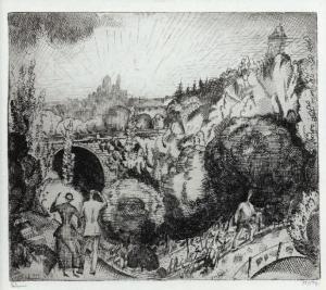 LABOUREUR Jean Emile 1877-1943,Paysage aux Buttes-Chaumont (2ème planche),1921,EVE FR 2015-12-21