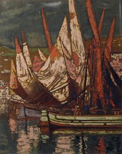 LABROUCHE Pierre 1876-1956,Bateaux de pêche à Lerici,De Maigret FR 2024-06-28