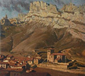 LABROUCHE Pierre 1876-1956,Village en vieille Castille,Kapandji Morhange FR 2024-08-31