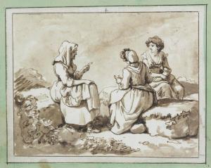 LABRUZZI Carlo 1748-1817,Three peasant women seated in conversation in a ro,Christie's GB 2014-01-30