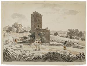 LABRUZZI Carlo,Washerwomen and other figures in a landscape with ,1999,Christie's 2024-02-01