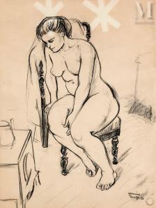 LACAZE Germaine 1908-1994,Femme nue assise sur une chaise,1952,Millon & Associés FR 2023-02-03