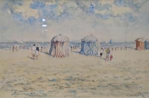 LACAZE René 1901-2000,Beach scene,1988,Gorringes GB 2022-01-17