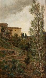 LACCETTI Valerio 1836-1909,Paesaggio con carruolante,Bertolami Fine Arts IT 2023-12-15