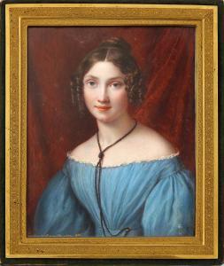 LACHAUD DE LOQUEYSSIE Emilie 1793-1863,Biedermeier-Damenportrait,1836,Schloss DE 2015-09-12