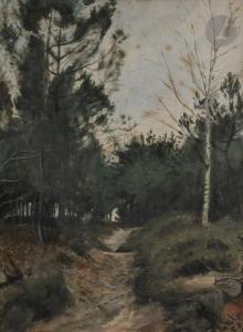 LACHEURIE Eugène 1831-1907,Route dans un sous-bois,Ader FR 2021-05-04
