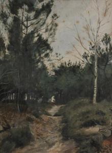 LACHEURIE Eugène 1831-1907,Route dans un sous-bois,Ader FR 2020-10-28