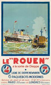 LACHEVRE Bernard 1885-1950,LE "ROUEN" / SOUTHERN RAILWAY,Swann Galleries US 2022-08-04