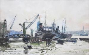 LACHEVRE Bernard 1885-1950,London, the Rotterdam boat,Le Havre encheres FR 2017-11-11
