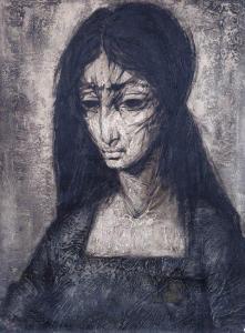 LACHUR Maciej 1927-2008,Portret kobiety (z cyklu Ghetto),Sopocki Dom Aukcjny PL 2023-06-24