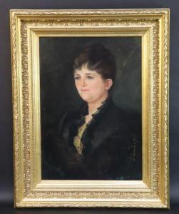LACOMBE DE PRESLES Camille 1800-1900,Portrait d'une élégante au col de dentelle no,Auxerre Enchères 2021-09-05