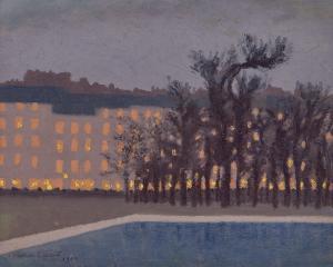 LACOSTE Charles,Nuit, bassin et lumières,1904,Artcurial | Briest - Poulain - F. Tajan 2023-06-08