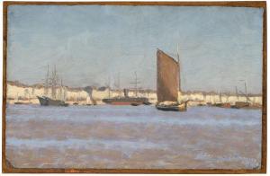 LACOSTE Charles 1870-1959,Port, navires et immeubles -,1893,Artcurial | Briest - Poulain - F. Tajan 2023-06-08