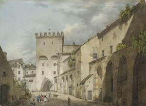 LACOSTE RIGAIL Jean Jacques 1782-1853,München - Blick auf das Kosttor,1832,Neumeister DE 2010-03-24