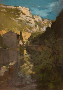 LACOUR Charles 1861-1941,Village de montagne,Ader FR 2024-02-16