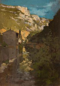 LACOUR Charles 1861-1941,Village de montagne,Ader FR 2023-10-27