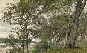 LACOUR JANUS ANDREAS 1837-1909,Herbstliche Baumlandschaft an einem Fjord,Galerie Bassenge 2015-11-27