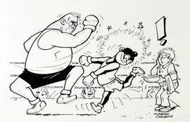 LACROIX Pierre 1912-1994,Bibi Fricotin, Bibi et Razibus, le combat de boxe,Coutau-Begarie 2021-12-04