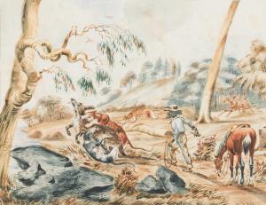 LACY George 1816-1878,Kangaroo Hunt,1855,Leonard Joel AU 2017-06-06