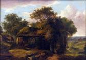 LADBROOKE John Berney 1803-1879,Figure in Woodland by a Barn,1876,Keys GB 2011-11-18
