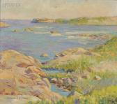 LADD Laura D. Stroud 1863-1943,Costal View with Rocky Shoreline,Skinner US 2012-02-03