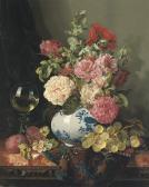 LADELL Edward 1821-1886,Mixed flowers in a Chinese vase with grapes and a ,Christie's GB 2008-12-11
