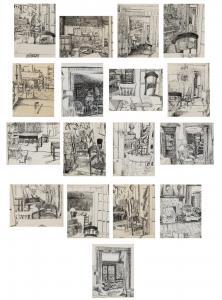 LADERMAN GABRIEL 1929-2011,Collection of Interior Studies,1960,William Doyle US 2023-03-01